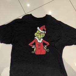 Grinch adult tshirt pajama matching ugly sweater shirt 4XL comfortable black short sleeve Christmas 