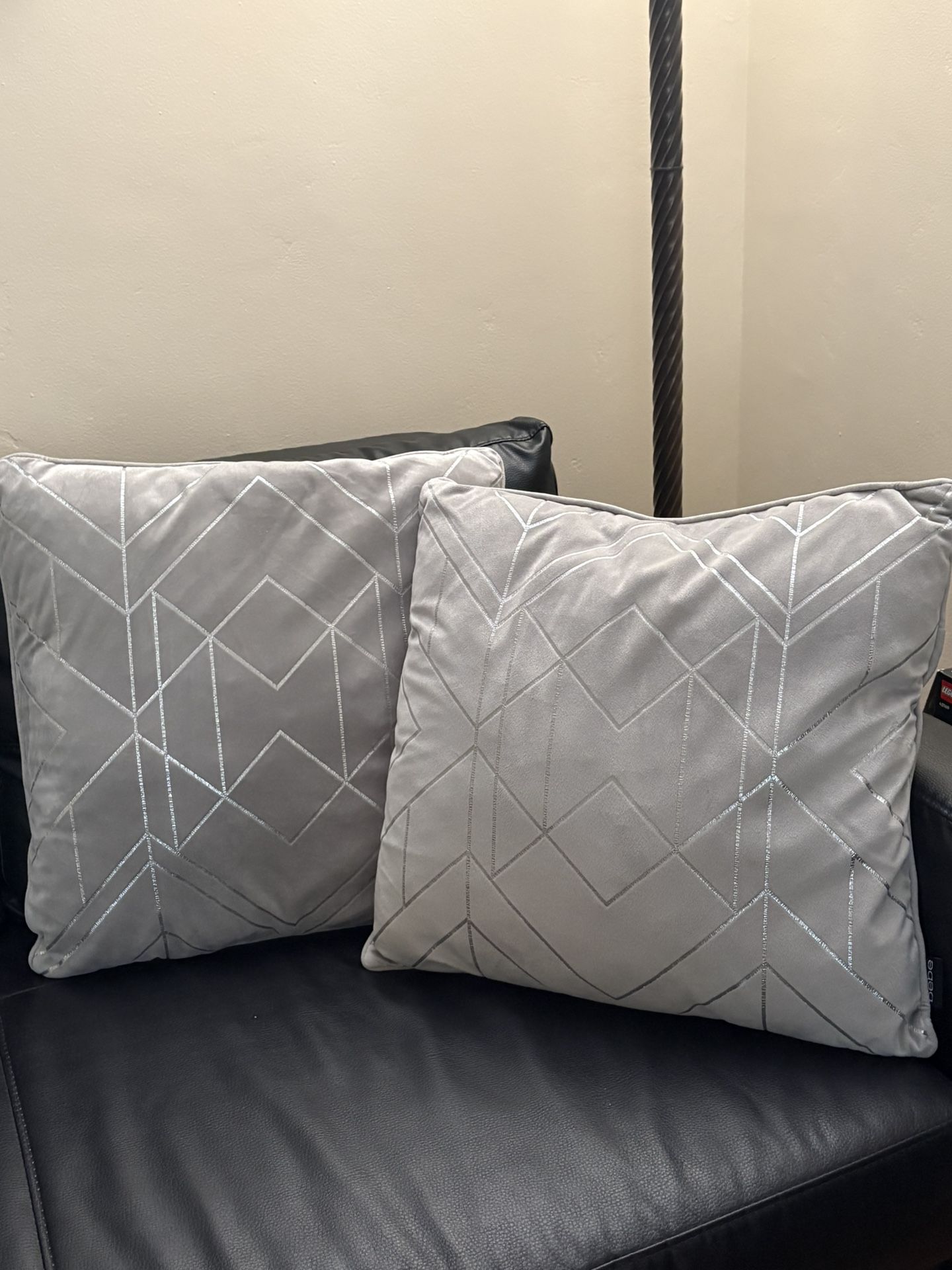 light grey 2 pillows for couch $5