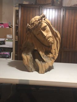Hand carving of Jesus