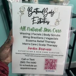 Eczema Natural Skincare Facials Brazilian Wax Body Scrub Free Body Butter Scalp Therapy Steam Vagacial Lash Lift Men’s Care