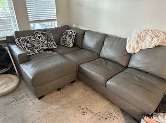 Gray Sectional Couch (with Bed) 