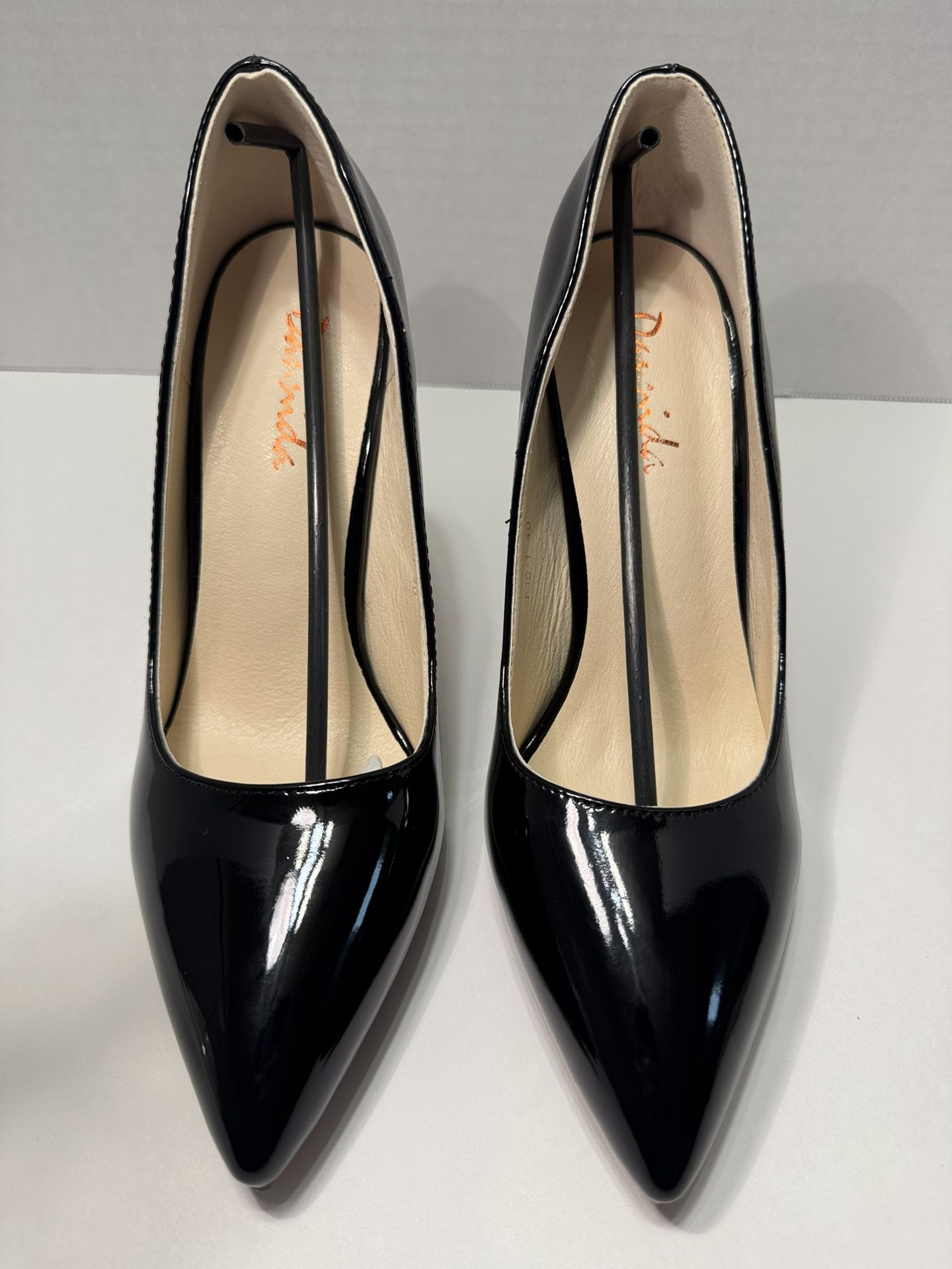 Women High Heel Shoes-Stiletto Pointed Toe-Slip on Patent Leather Stilettos
