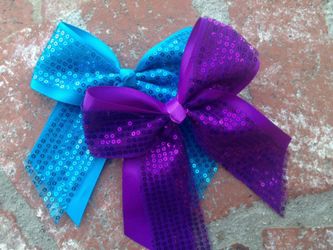 💙sparkly cheer bows