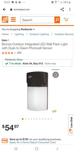 Outdoor Security Light 1180 lumens with dusk till dawn sensor.