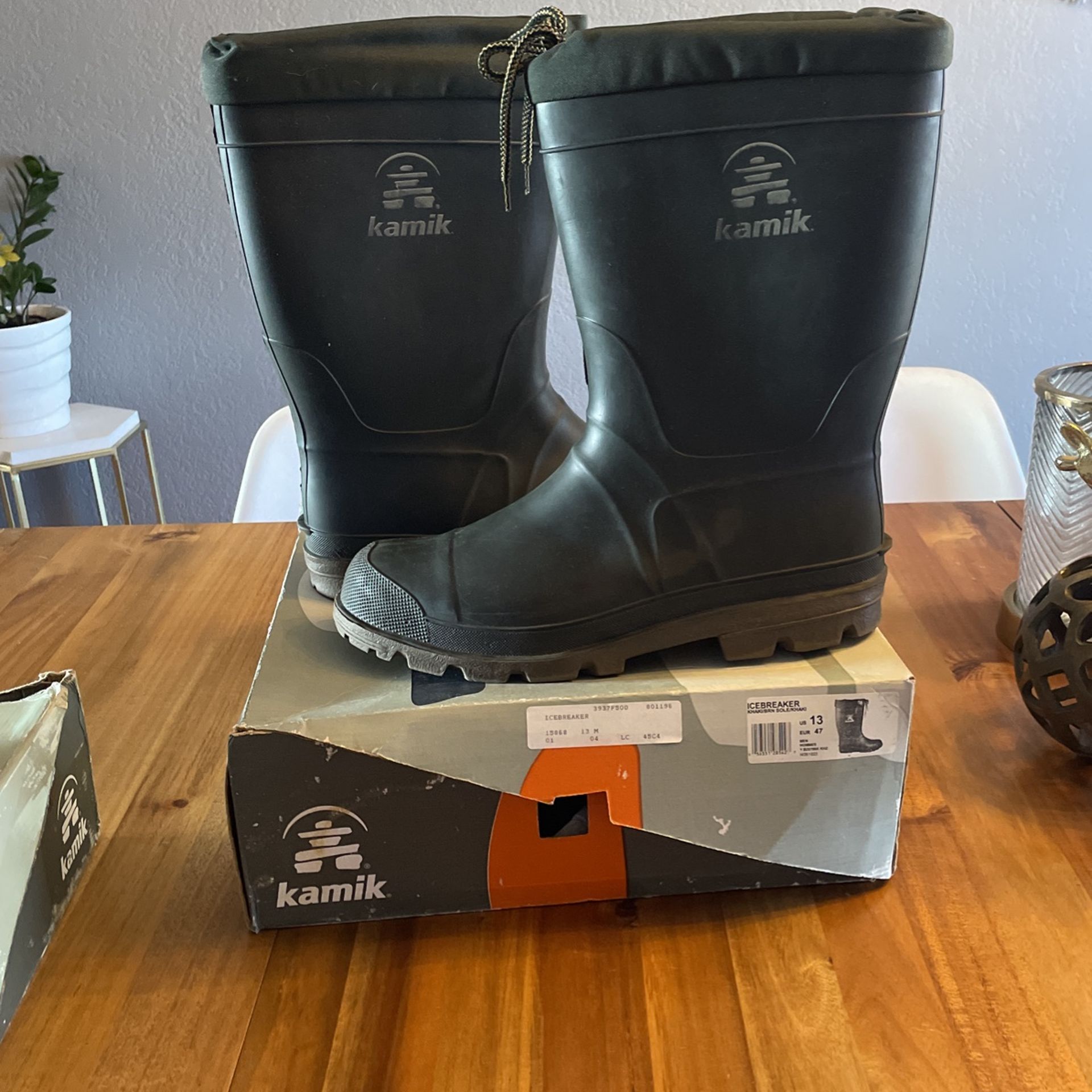 Insulated, Waterproof Winter Rubber Boots Mens Size 13