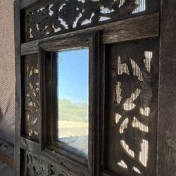 Artistic Carved Wooden Mirror Frame