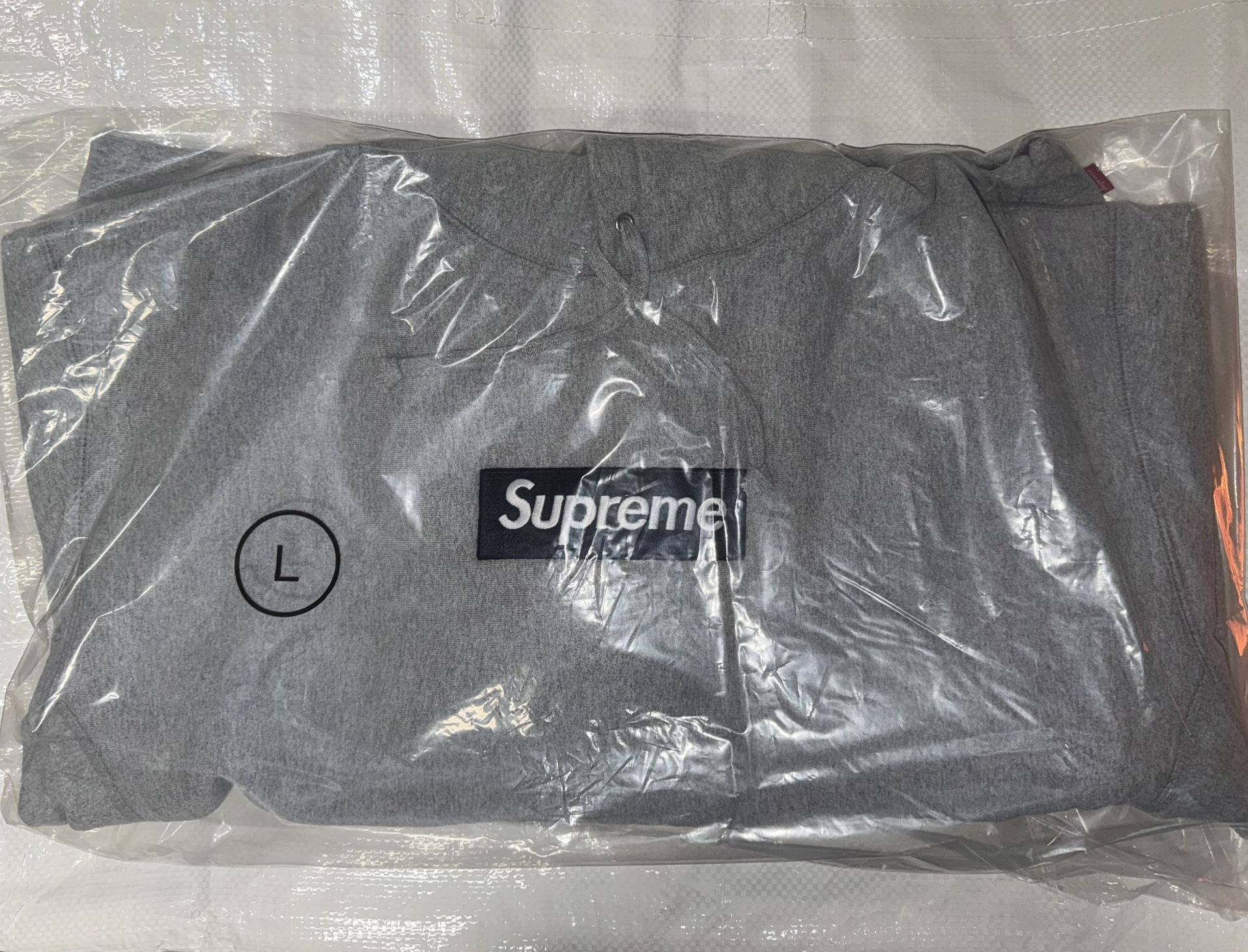 Supreme Box Logo Hooded Sweatshirt Heather Gray Size Large