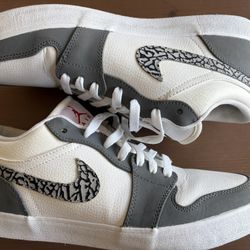 Nike Air Jordan 1 V.2 Low Leather White/Grey - Size 10