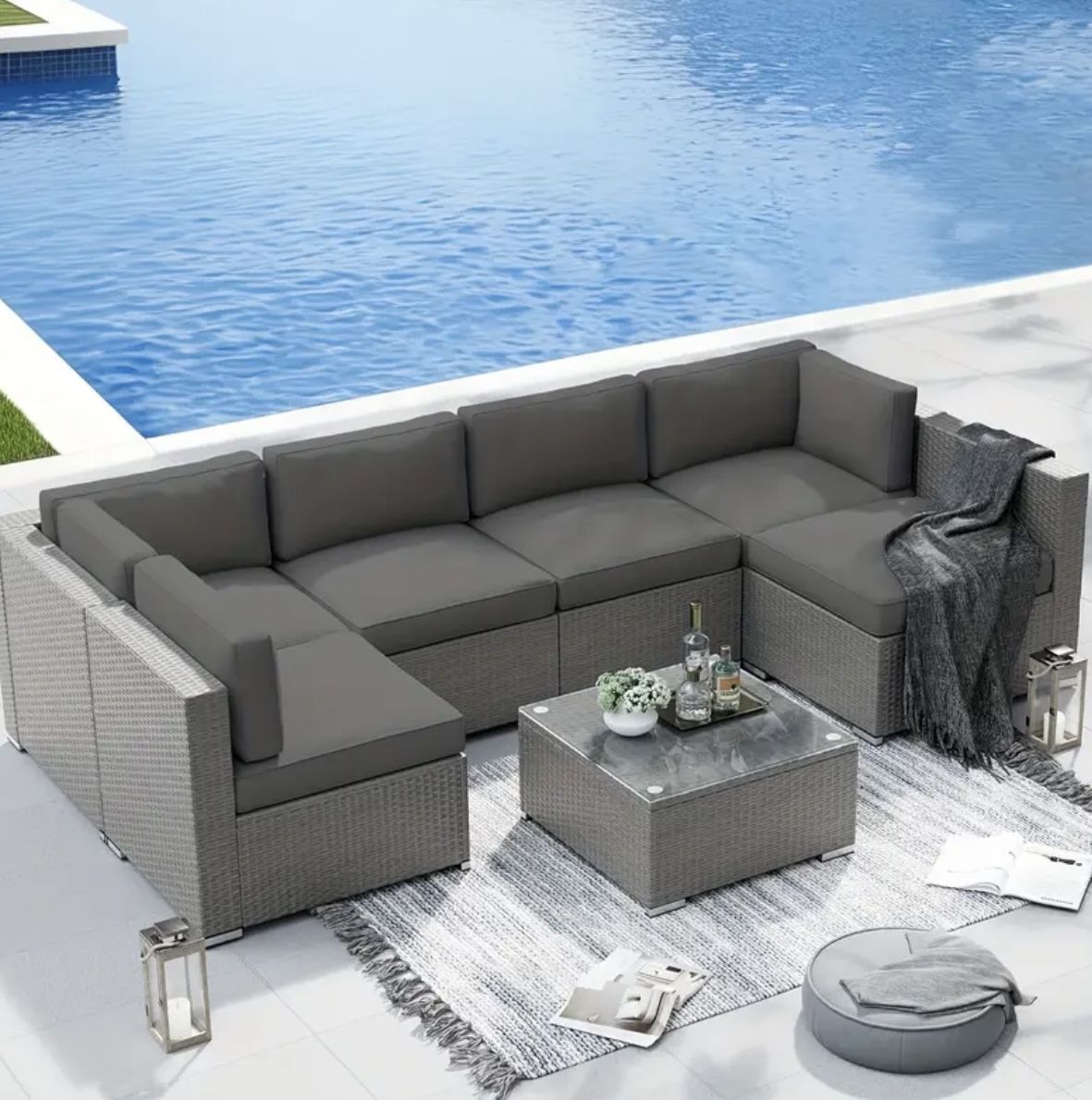 Brand New Gray Patio Set Outdoor Furniture 