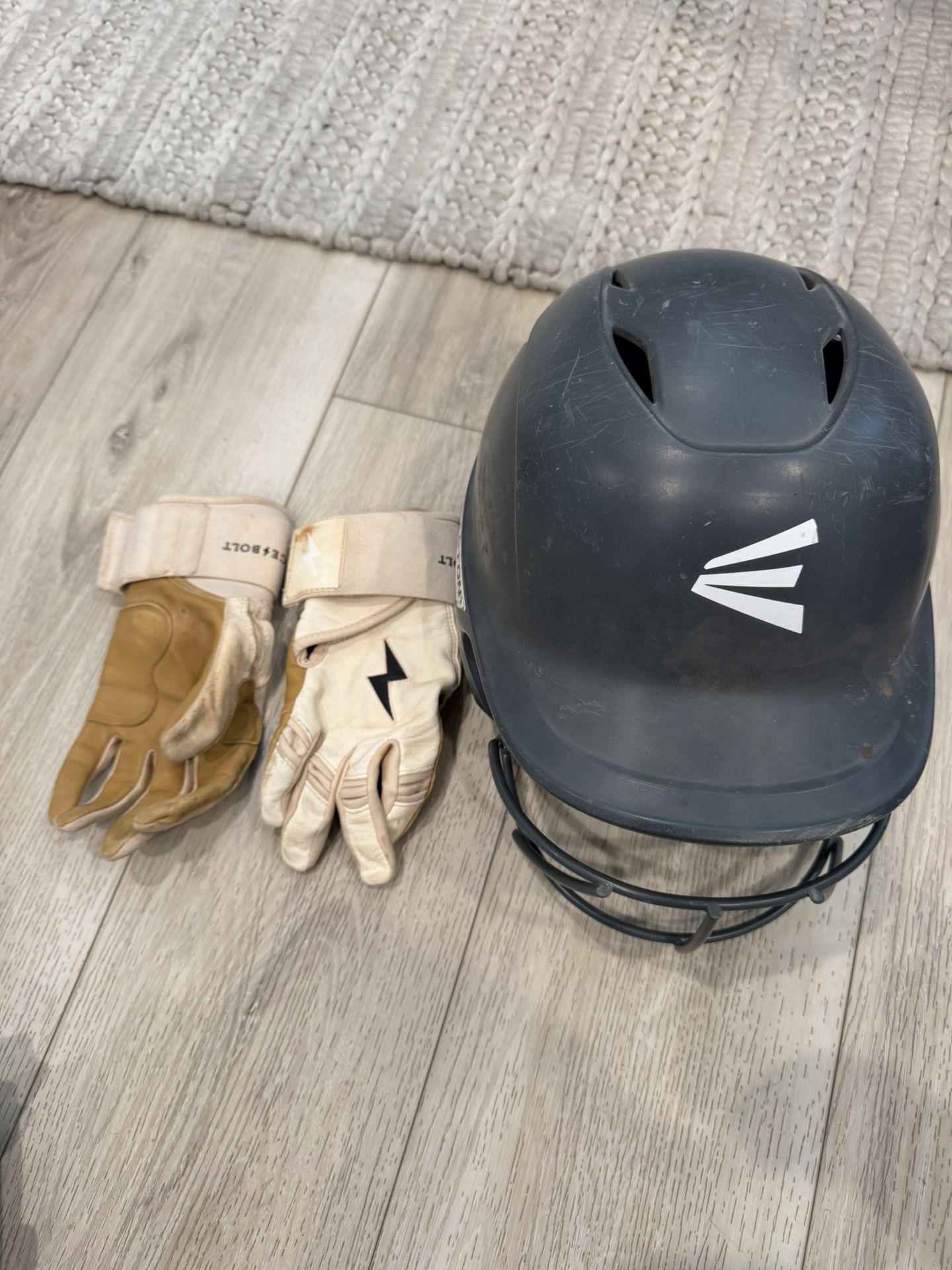 Bruce Bolt Batting Gloves And Batting Helmet Fast pitch Softball