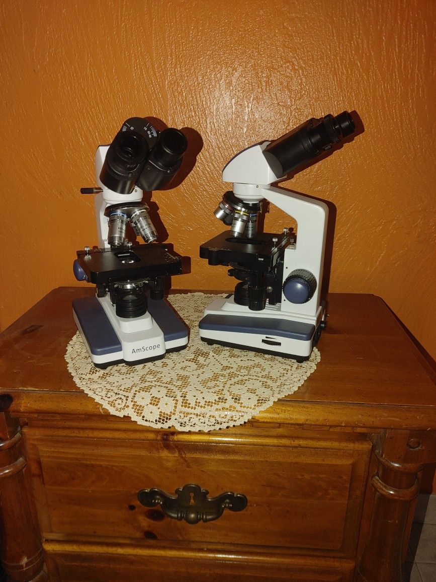 Two Amscop B 120 Microscopes