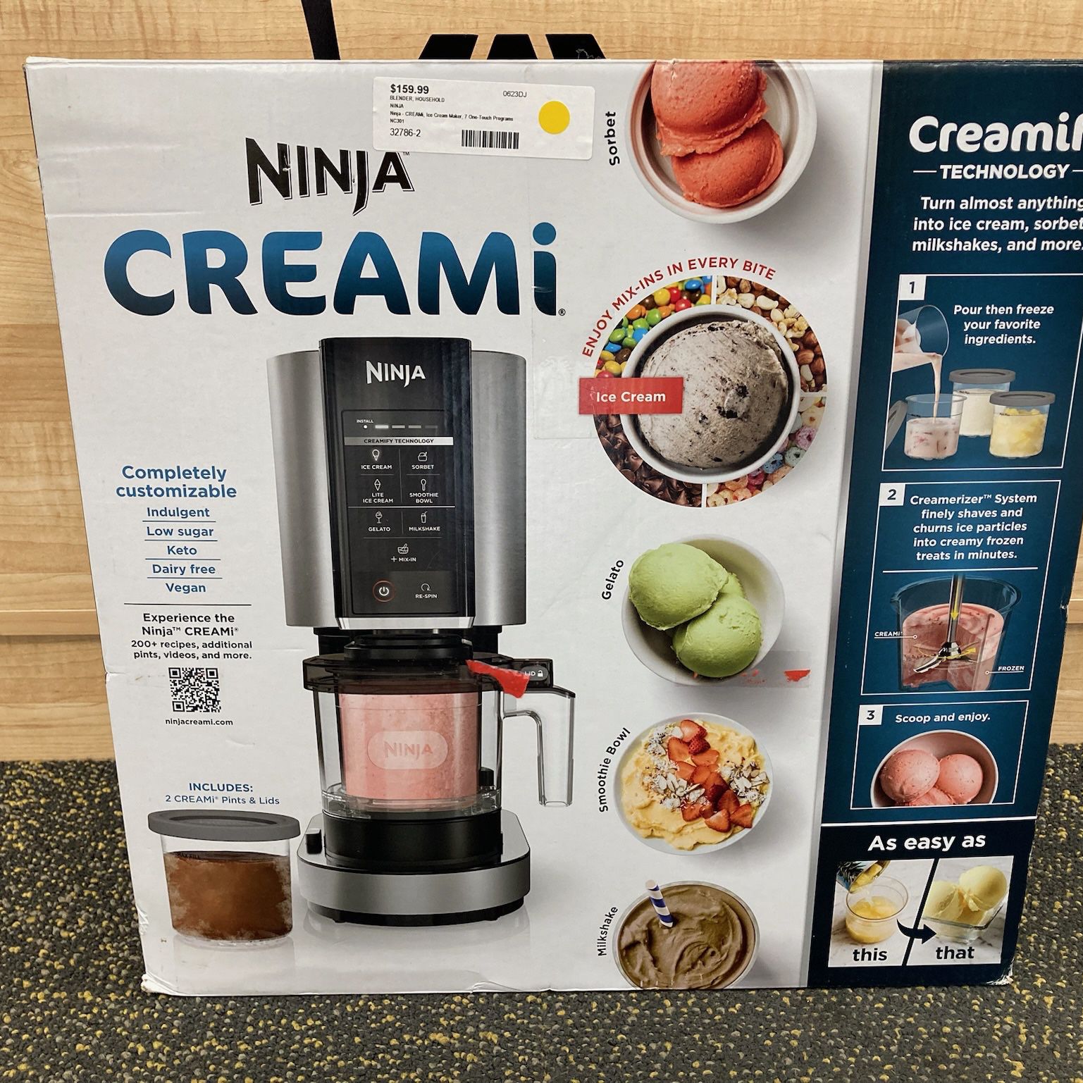 Ninja CREAMi Ice Cream Maker 7 One-Touch Programs 16oz Pint