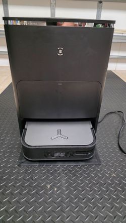 DEEBOT X2 OMNI Black Square Robot Vacuum With Mop (LiDAR, Auto-Empty, Pet-friendly) with accessories.