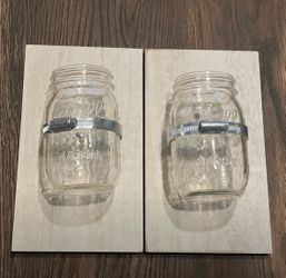 Mason Jar Wall Vases- Set Of 2