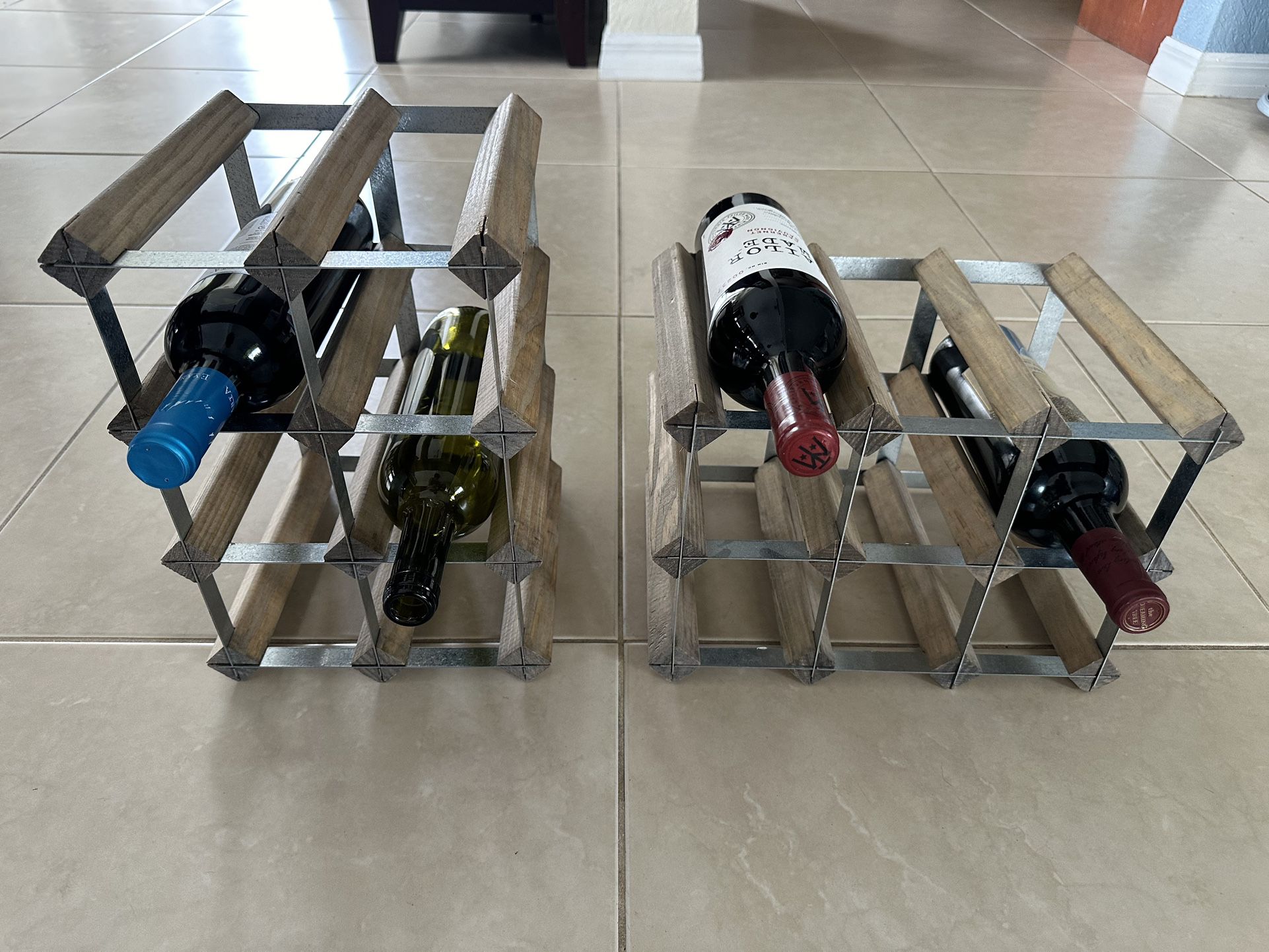 Wine Rack (18) Bottle Holder / Set Of 2