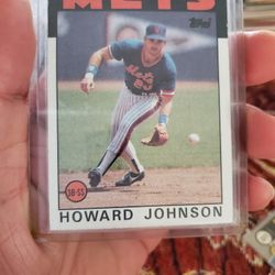 New York Mets Howard Johnson 1986 Topps Rookie Baseball Card 