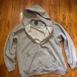 Boohoo Mans Gray Zip up Hoodie