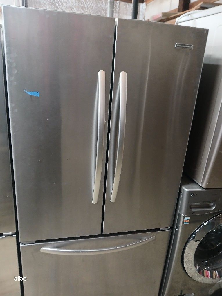 Kitchen Aid Stainless Steel Fridge Bottom Freezer 