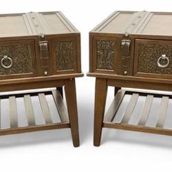 Pair Ashley Furniture Mckenna End Tables  Each measures approximately 26in x 28.75in x 24.75in.   Nice condition 