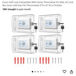 4 PCS Large Thermostat Lock Box Cover with Key,