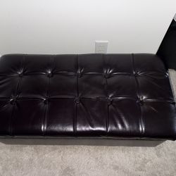 Pleather Ottoman 