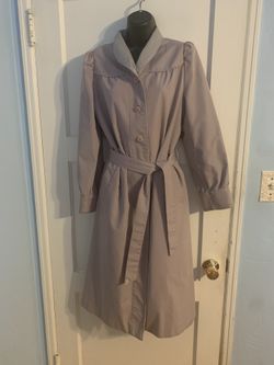  Partners Jacket Womens Purple Lilac Long Sleeve Trench Coat Vintage Retro
