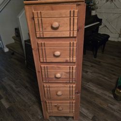 Narrow Solid Wood Dresser 