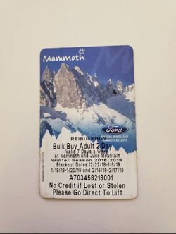 1 day mammoth lift tick great deal!