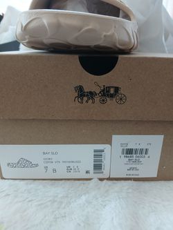 Coach Bay Slide Sandals Ivory Size 7