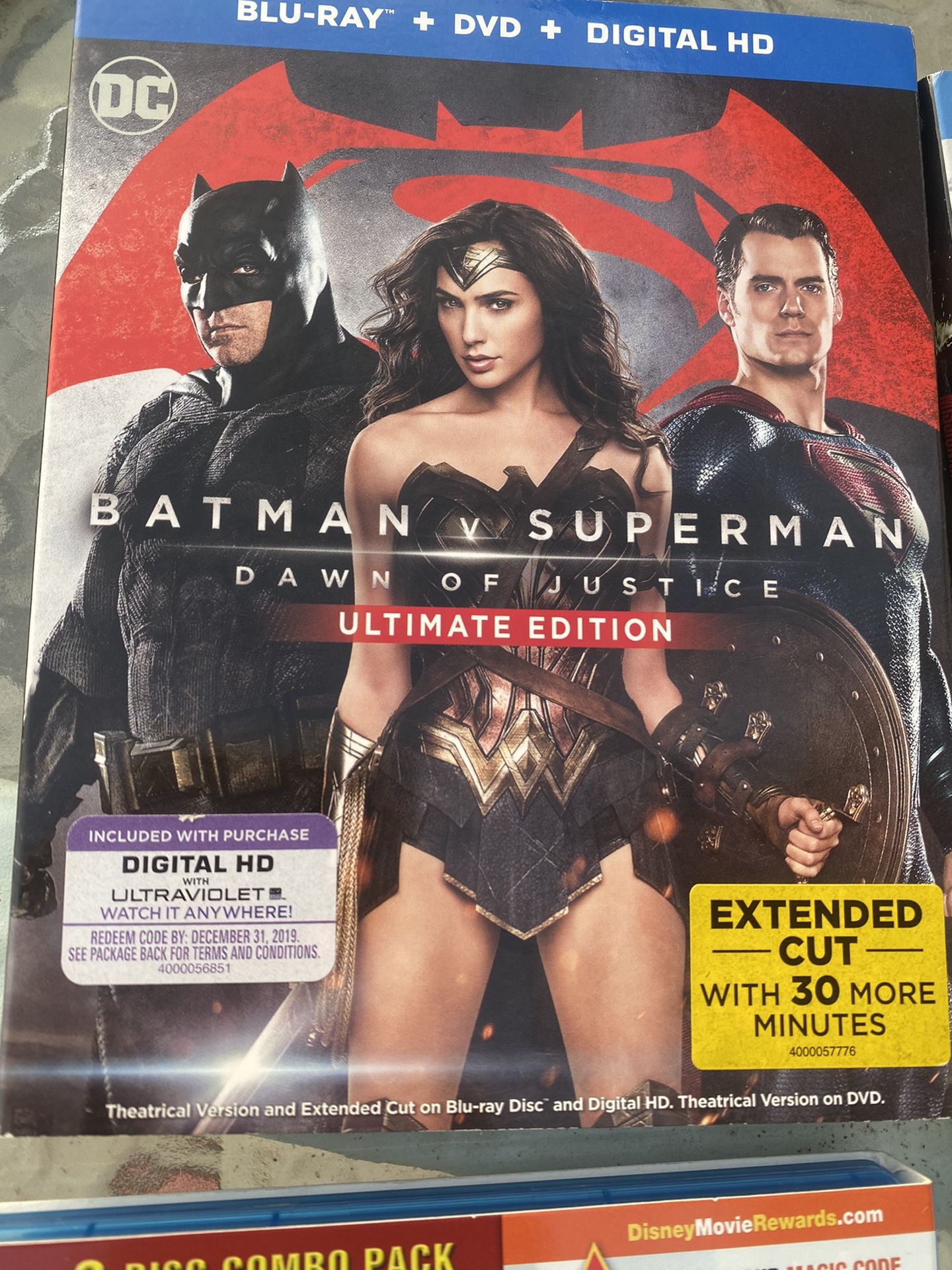 Batman V Superman Ultimate Edition Blu-Ray DVD Digital Movie
