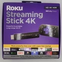Roku Streaming Stick 4K Streaming Device 4K w/ Voice Remote with TV Controls
