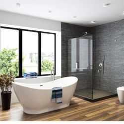 Naya White 66" Contemporary-Modern Freestanding Acrylic Oval Tub without Faucet