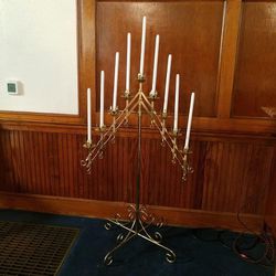 Brass Candelabra With Candles