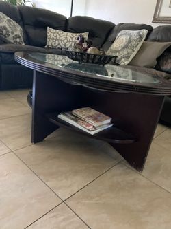 Leather Couch And Coffee Table