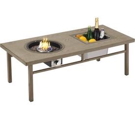 Assembled New 47” Aluminum Propane Fire Pit Table 3-in-1 Coffee Table for Outdoor