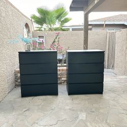2 IKEA Black Dressers Set 