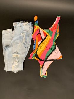 Jeans $35 and bodysuit $15 available brand new