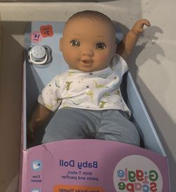 New Baby Boy Doll Dark Skin Brown Eyes Toy