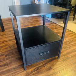 Black Wood End Table Nightstand LIKE NEW