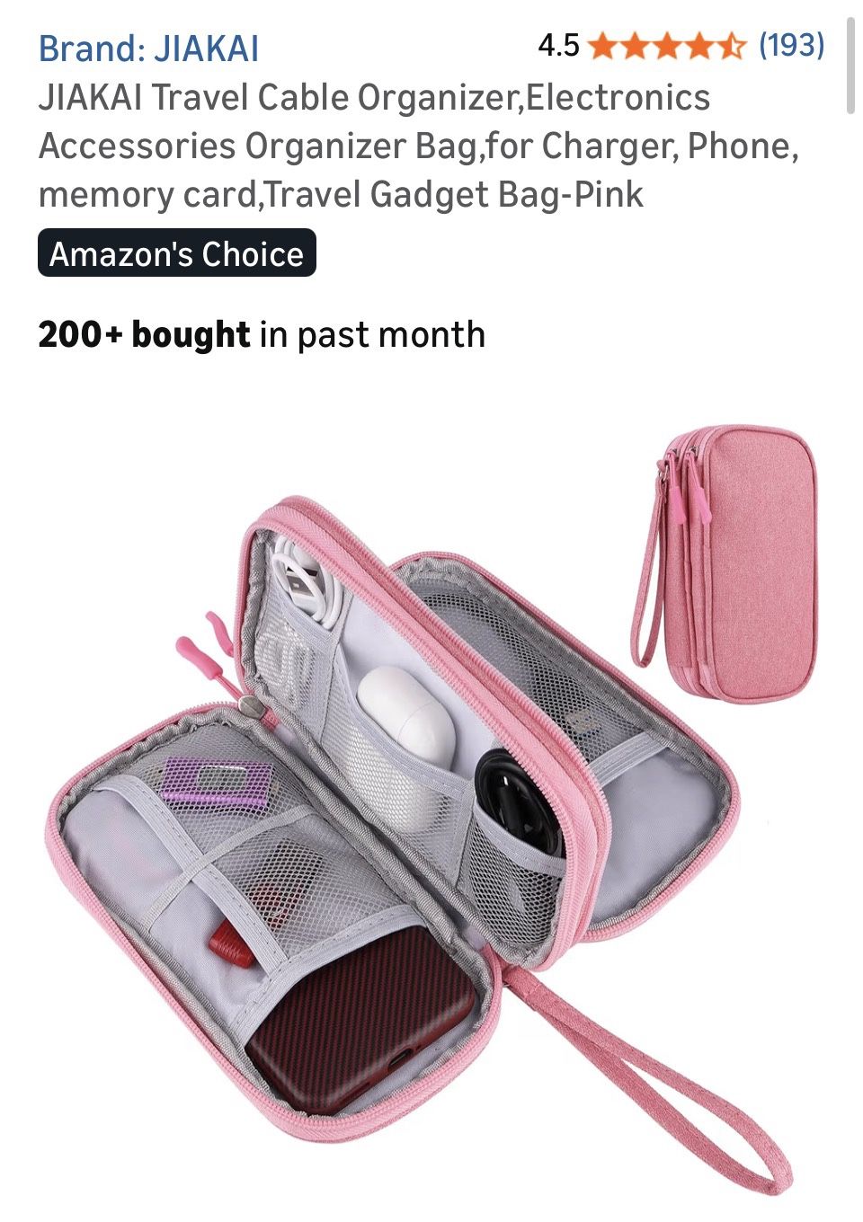 🎀 (5) JIAKAI Travel Cable Organizer Bags – Pink Electronics Accessory Cases (Bundle of 5!) ✨ 🆕 Brand New – Never Used 💰 Price: $20 for all 5 💲 MS