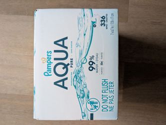 Sealed Pampers Aqua Pure 99% Water Wipes (6 Packs, 336 Total)
