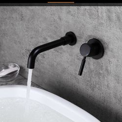 Stev Brass Modern Wall-Mount Bathroom Sink Faucet with Single B68