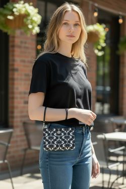 The Coach Peyton Signature Dream C Black, White & Green.  Coated Wristlet Wallet