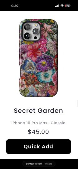 Blunt “Secret Garden” IPhone 16 Pro Max case