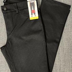 DKNY Women Work Pant Black Stripe Size Small And Large 