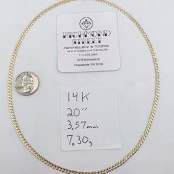 14k gold 20" Concave curb link chain