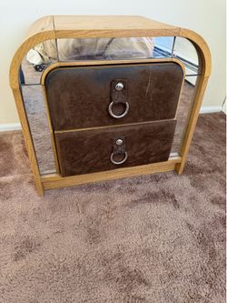 Mirrored Night Table - with 2 Drawers