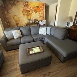 Ottoman + Sectional Couch 