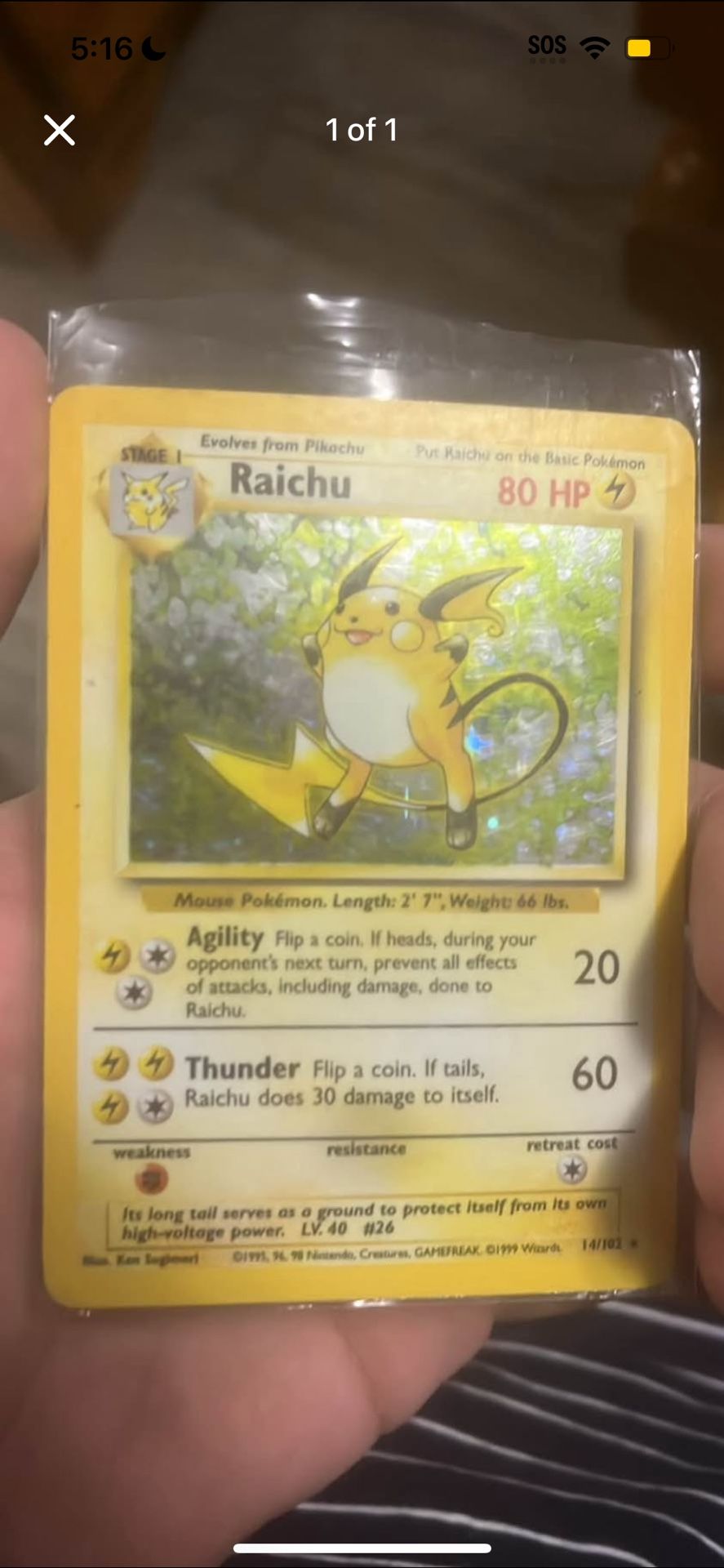 Raichu Pokémon Card