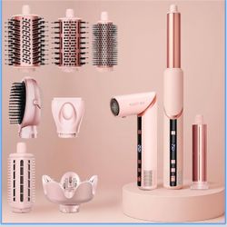 9 in 1 Hot Air Styler Wrap - 110,000 RPM High-Speed Hair Dryer Brush, Negative Ionic Foldable Blow Dryer Brush for Fast Drying, Curling, Volumizing - 